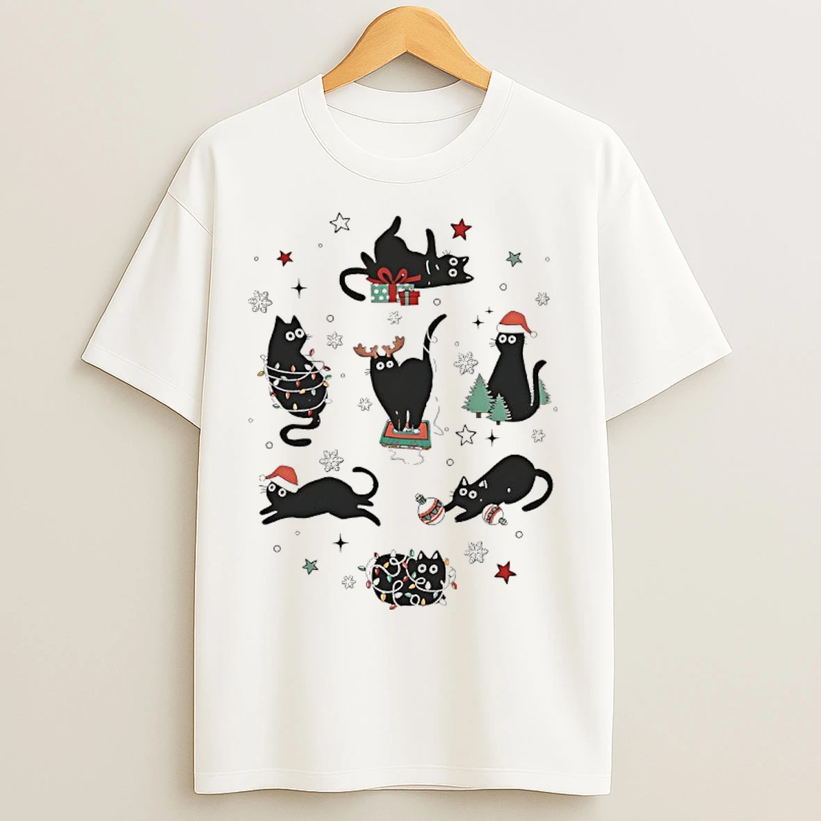 Classic Black Cat Moments Christmas 2025 T Shirts
