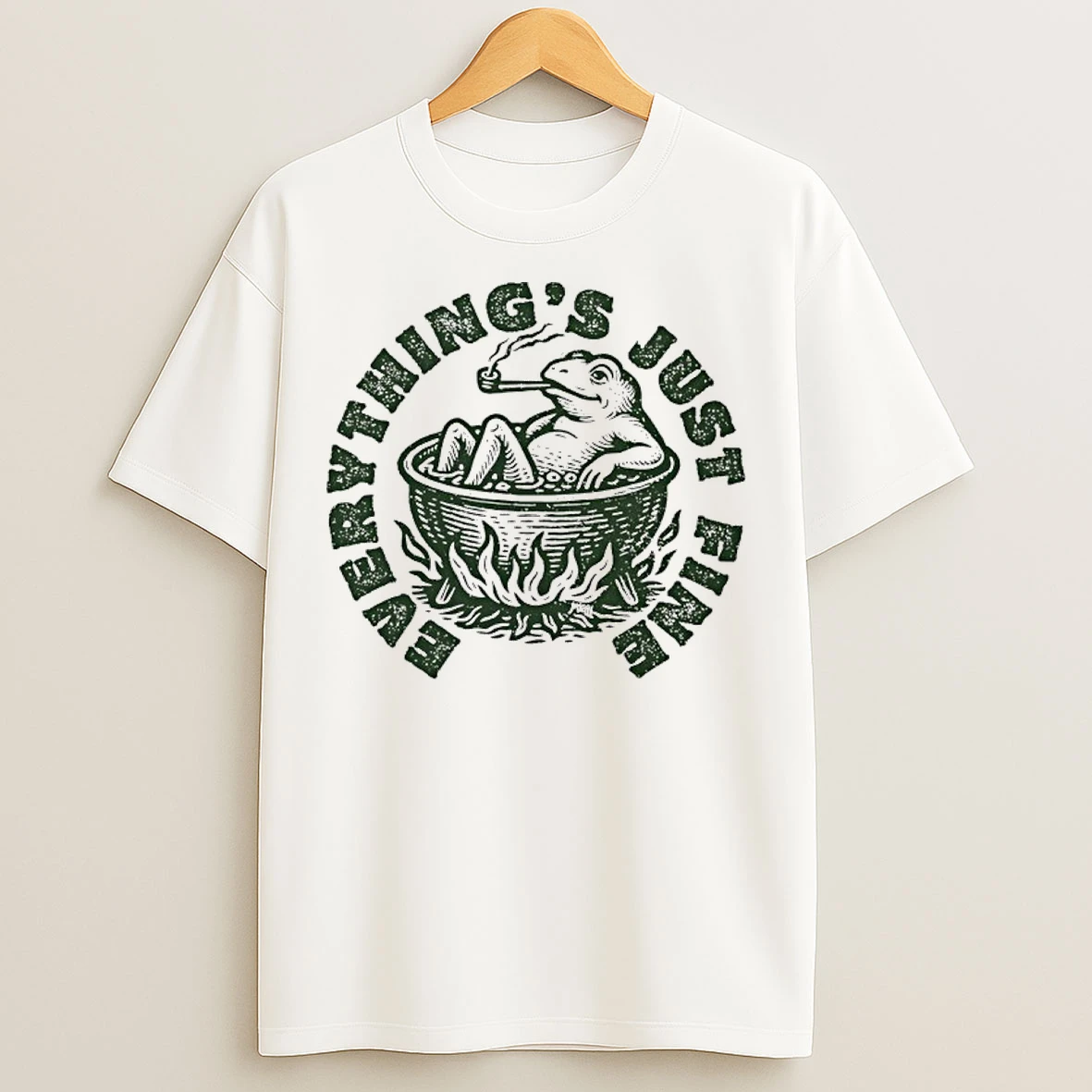 Classic Boiling Frog Everythings Just Fine Frog T Shirts