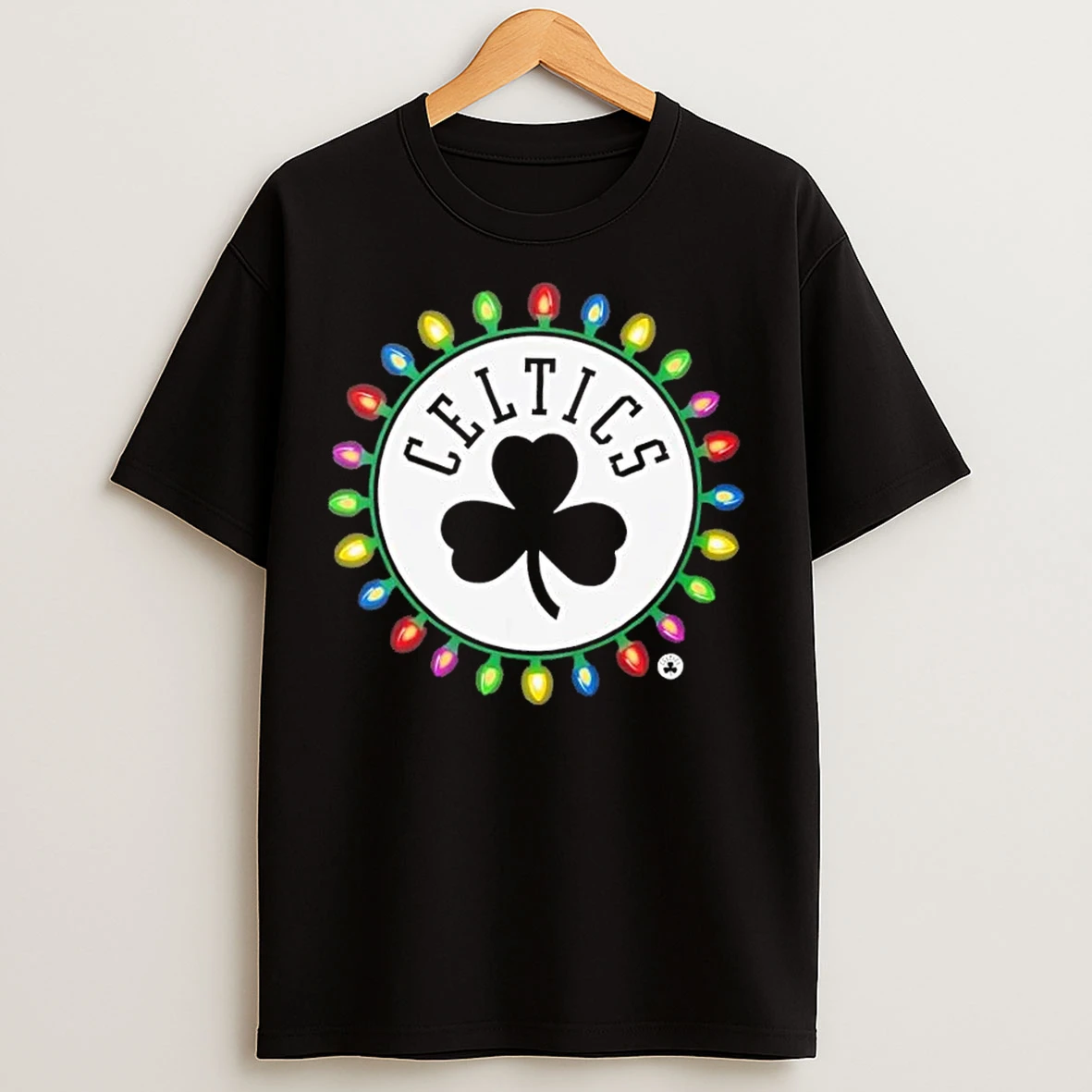 Classic Boston Celtics Logo Holiday Christmas Lights T Shirts