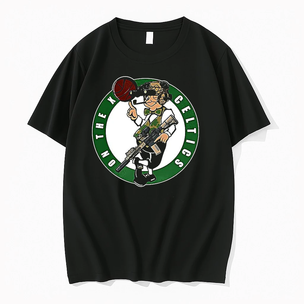 Classic Boston Celtics Basketball Soldier Logo T Shirts