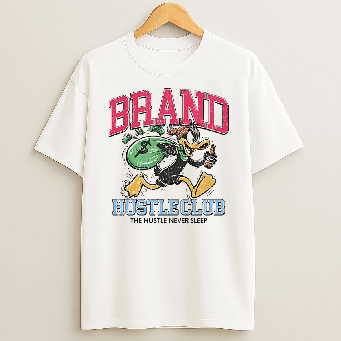 Classic Brand Hustle Club The Hustle Never Sleep T Shirts