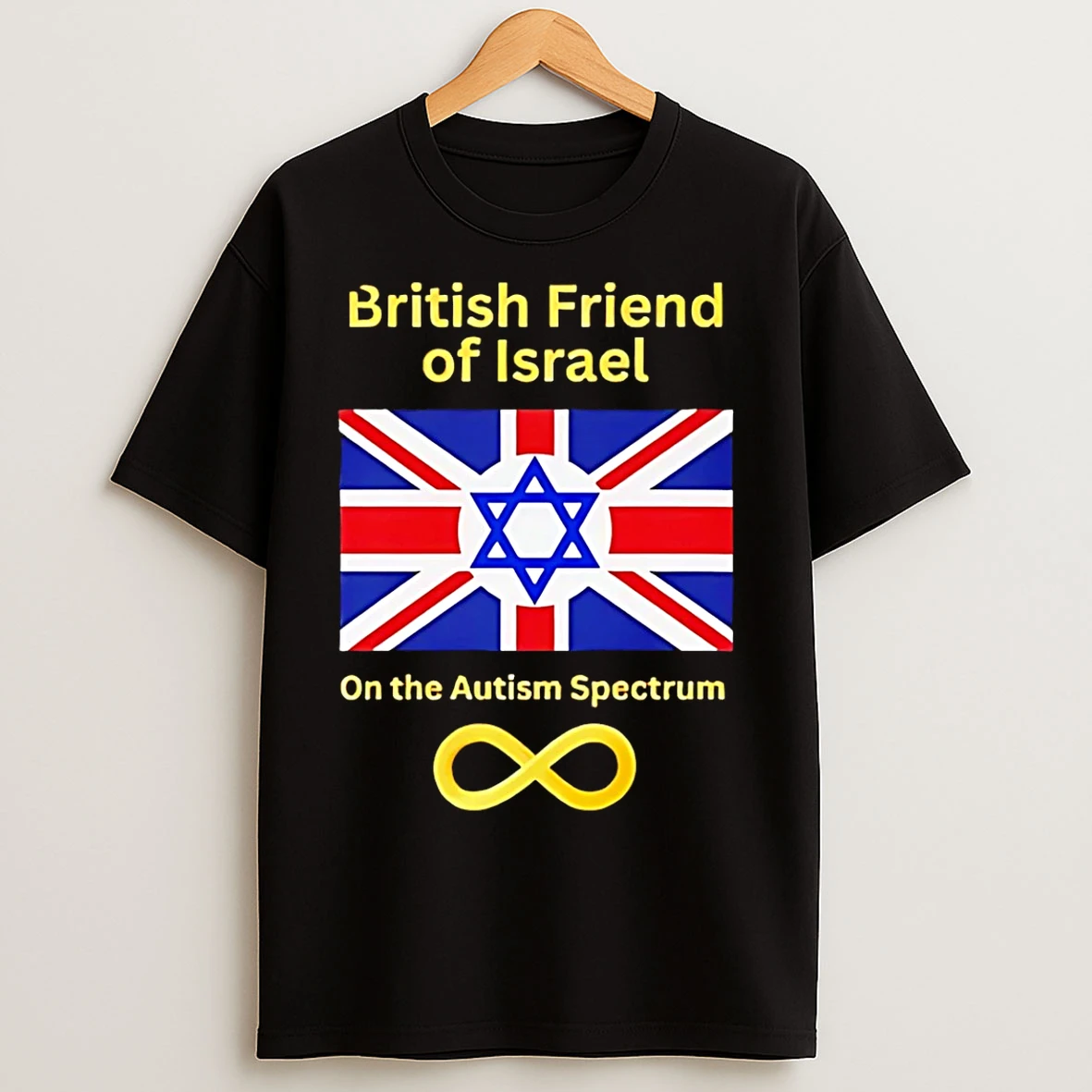 Classic British Friend Of Israel On The Autism Spectrum Flag T Shirts
