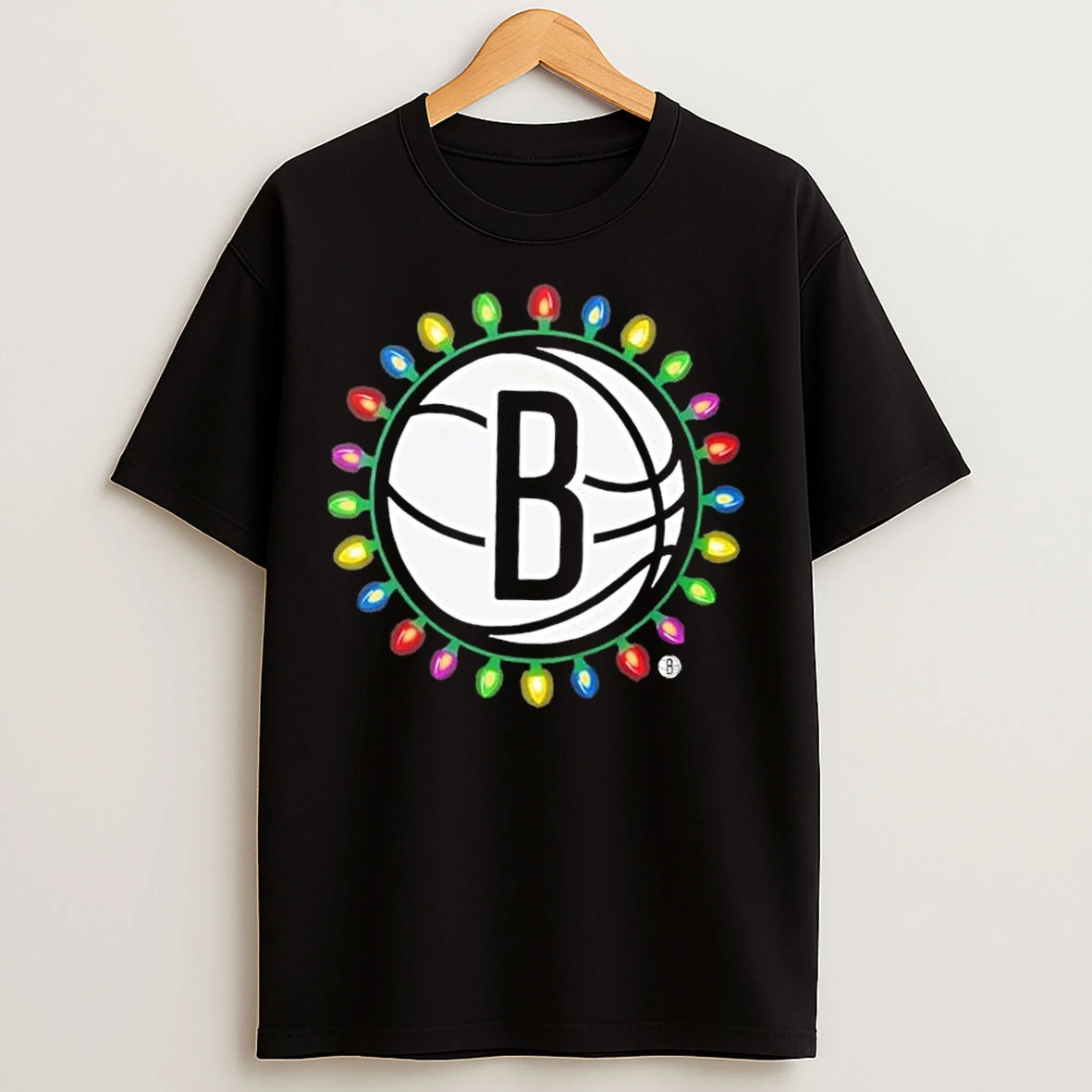 Classic Brooklyn Nets Logo Holiday Christmas Lights T Shirts