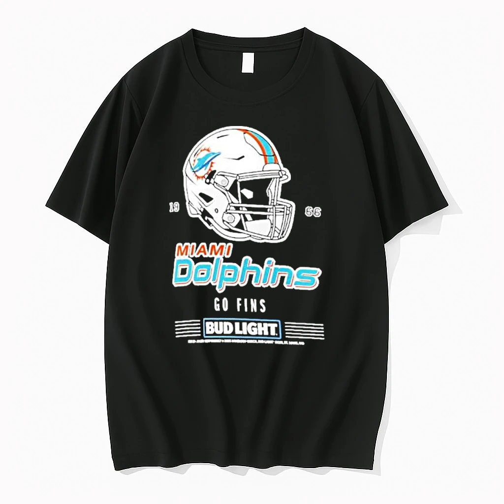 Classic Bud Light X Miami Dolphins Go Fins Helmet T Shirts