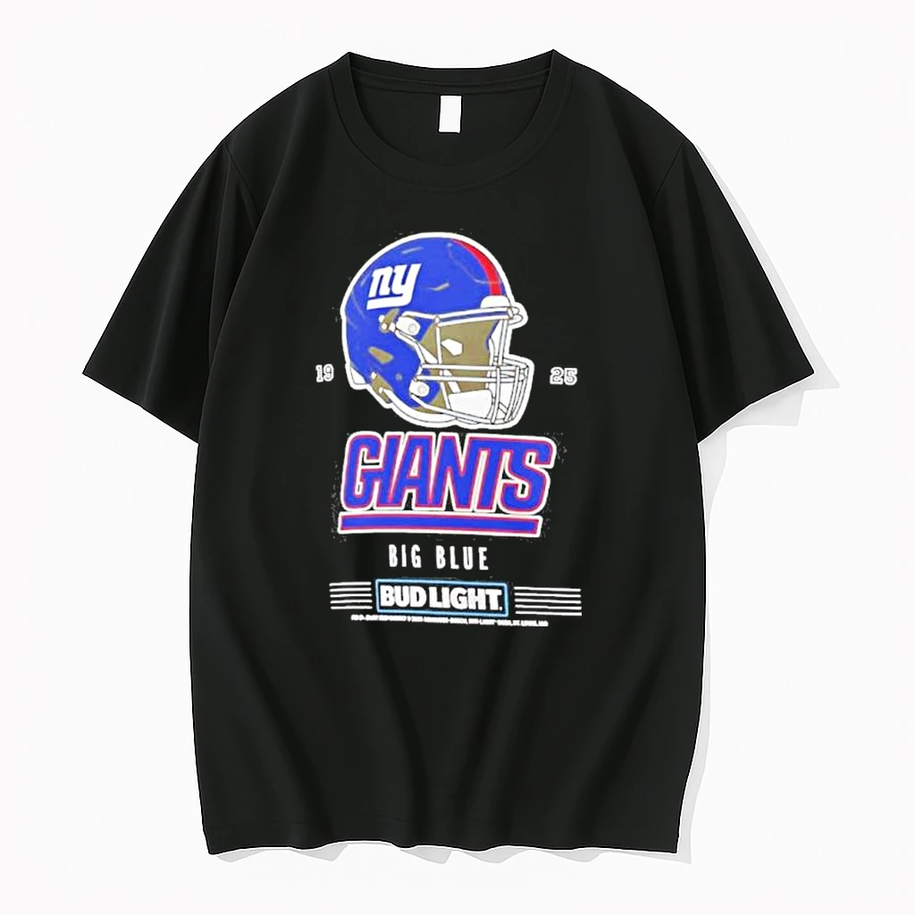 Classic Bud Light X New York Giants Big Blue Helmet T Shirts