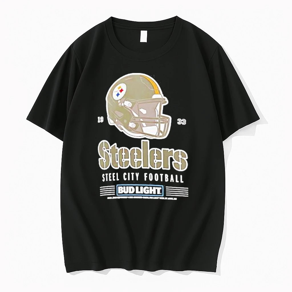 Classic Bud Light X Pittsburgh Steelers Steel City Football Helmet T Shirts