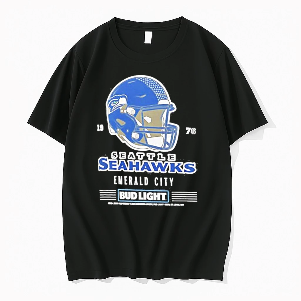 Classic Bud Light X Seattle Seahawks Emerald City Helmet T Shirts