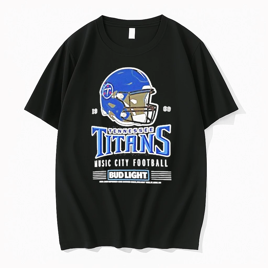 Classic Bud Light X Tennessee Titans Music City Football Helmet T Shirts