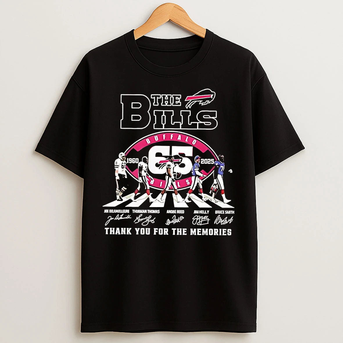 Classic Buffalo Bills 65 Seasons Thank You For The Memories Signatures T Shirts