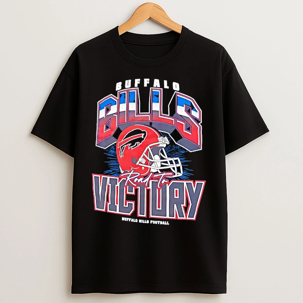 Classic Buffalo Bills Football Road To Victory Helmet Logo T Shirts