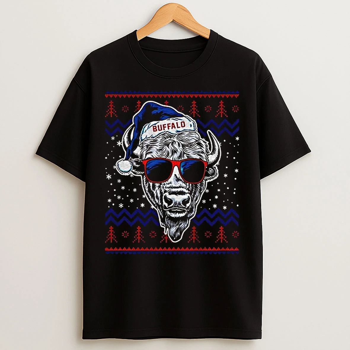 Classic Buffalo Football Mascot Ugly Pattern Vintage Christmas T Shirts