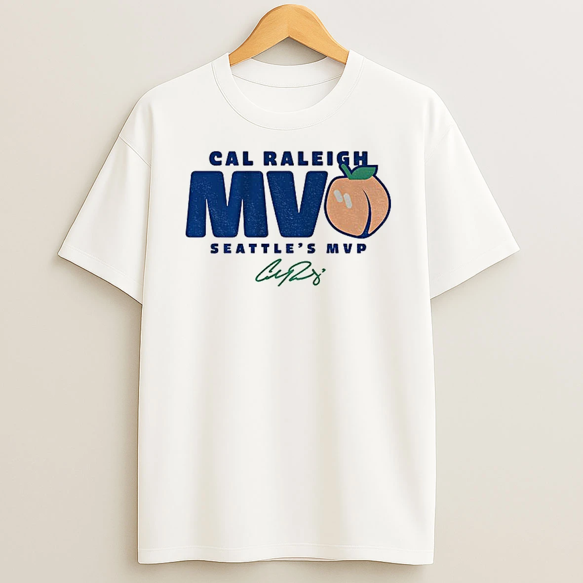 Classic Cal Raleigh Seattle Mariners Mlb Baseball Mvp Peach Signature T Shirts
