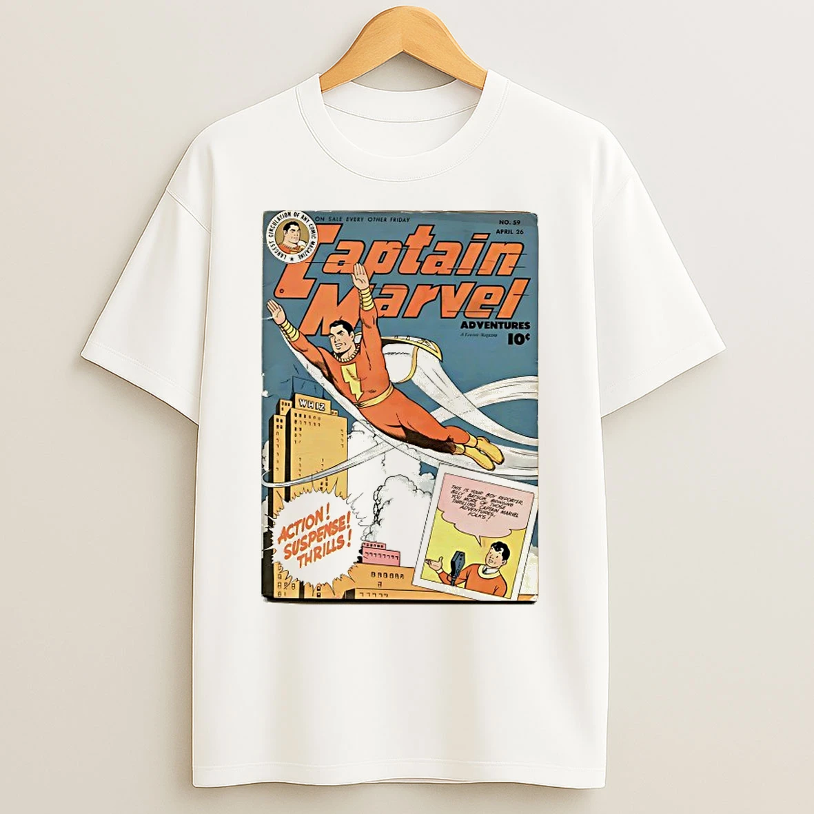 Classic Captain Marvel Adventures Action Suspense Thrills T Shirts
