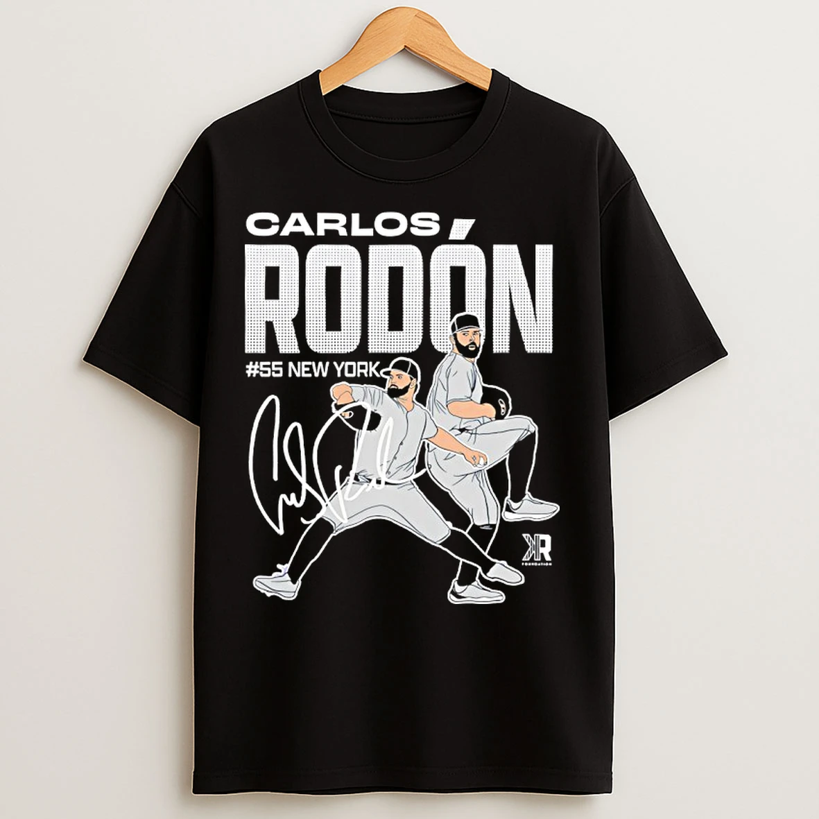 Classic Carlos Rodon 55 New York Yankees Autographed Cartoon T Shirts