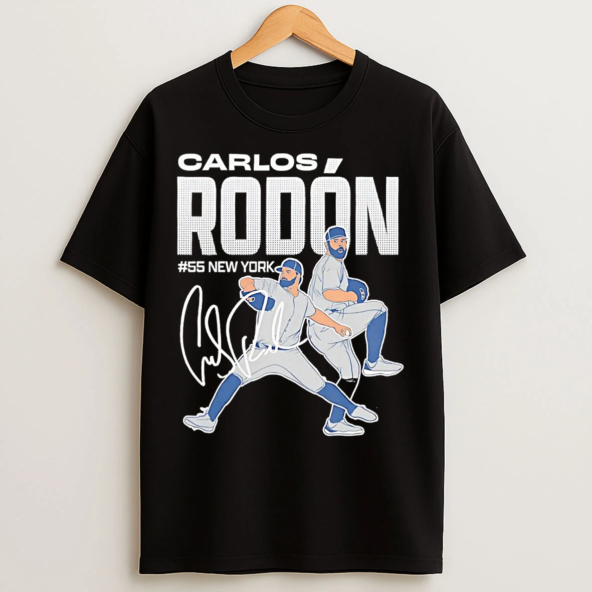 Classic Carlos Rodon Illustration Signature New York Yankees T Shirts