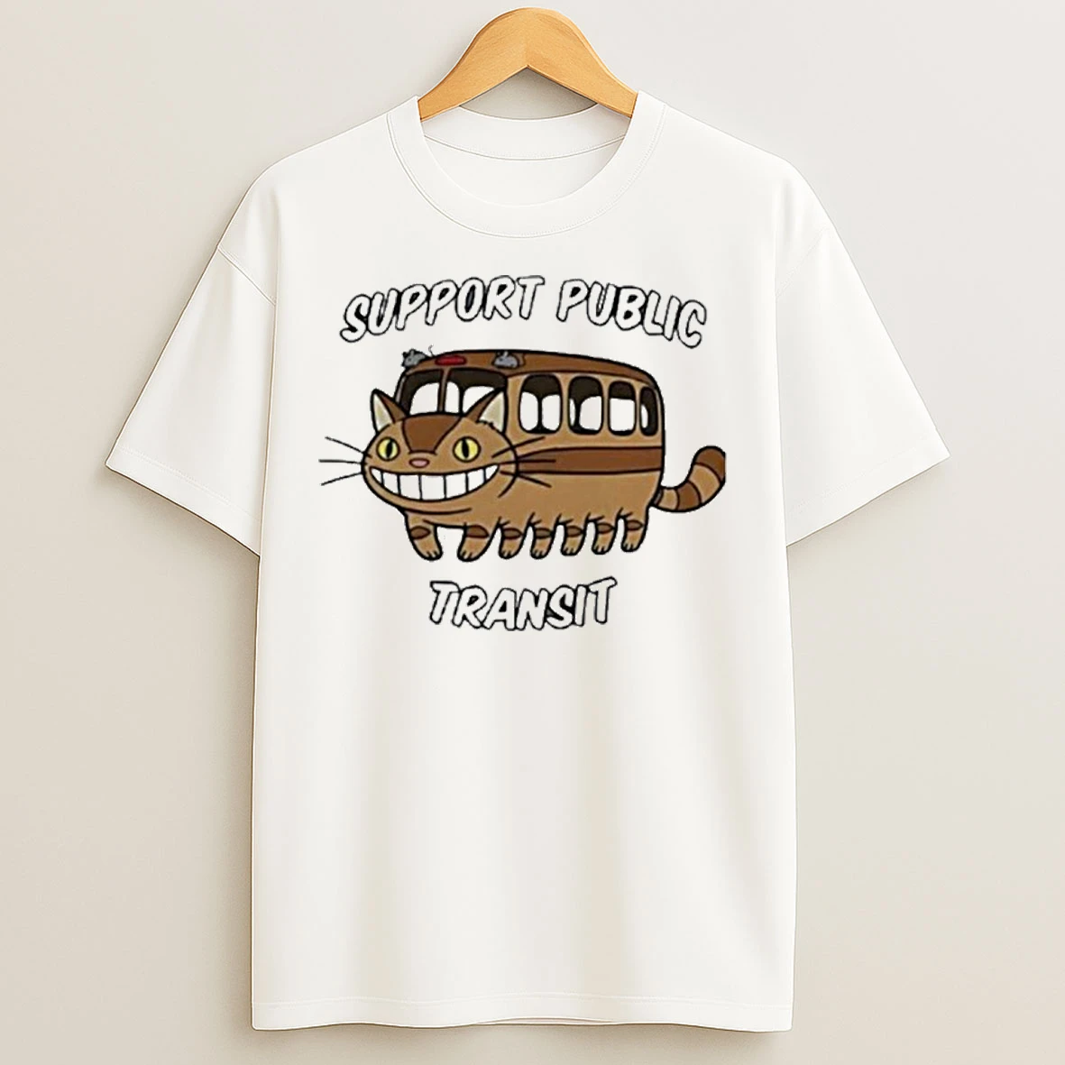 Classic Cat Bus Support Public Transit T Shirts