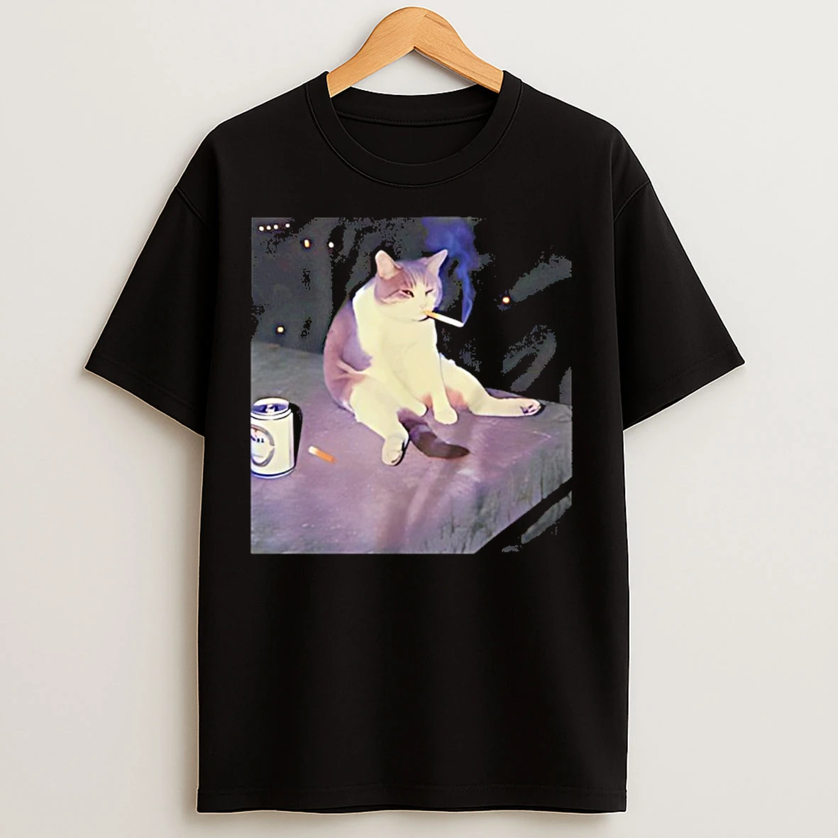 Classic Cat Smoking Cigarette T Shirts