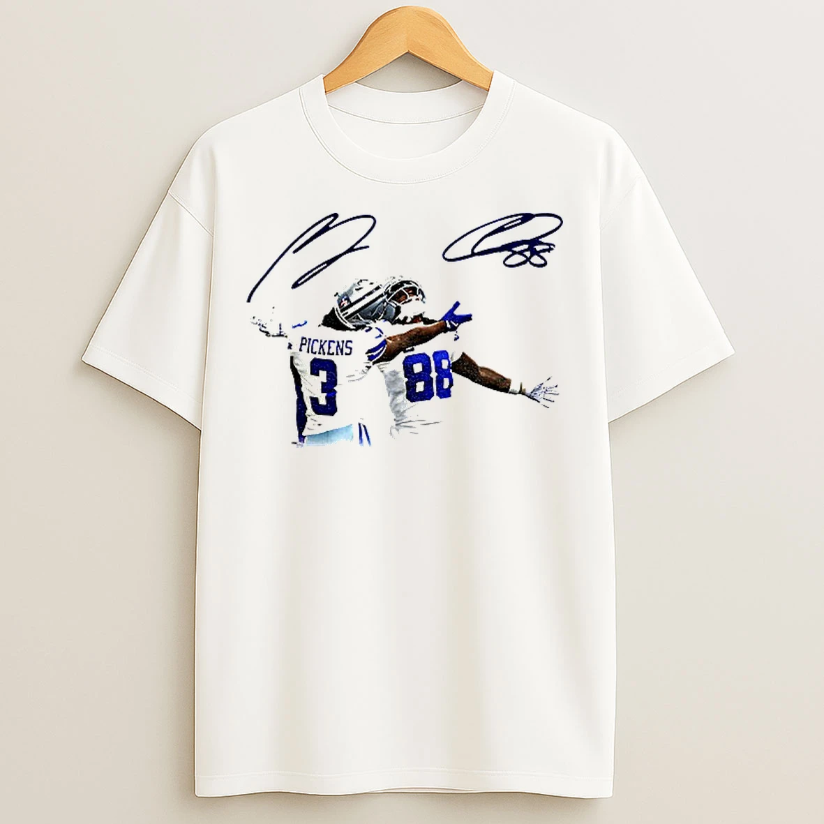 Classic Ceedee Lamb And George Pickens Dallas Cowboys Nfl Football Game Day Signatures Vintage T Shirts