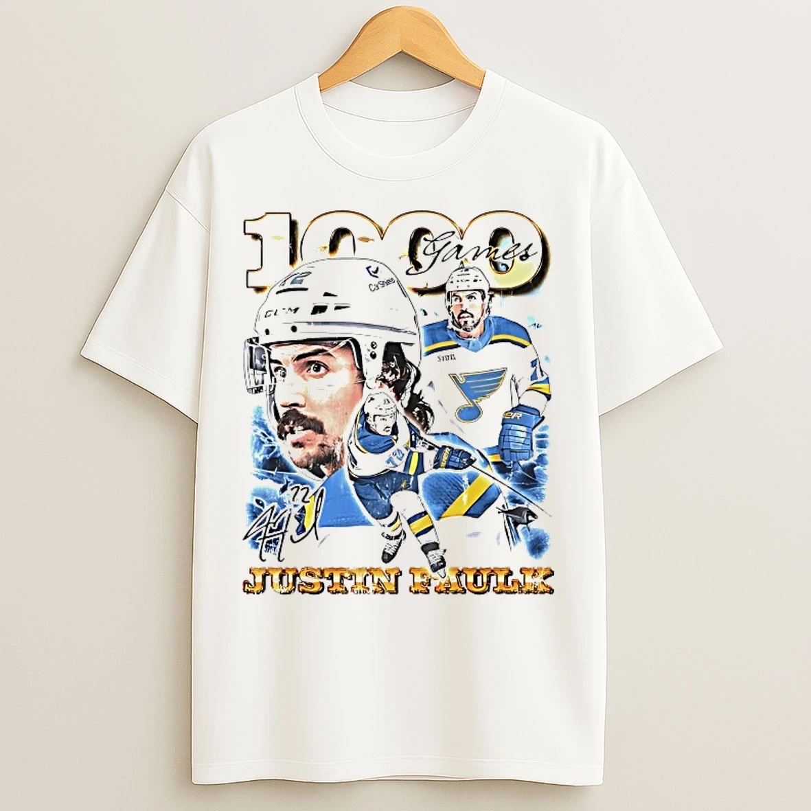Classic Celebrate Justin Faulks 1000th Game T Shirts