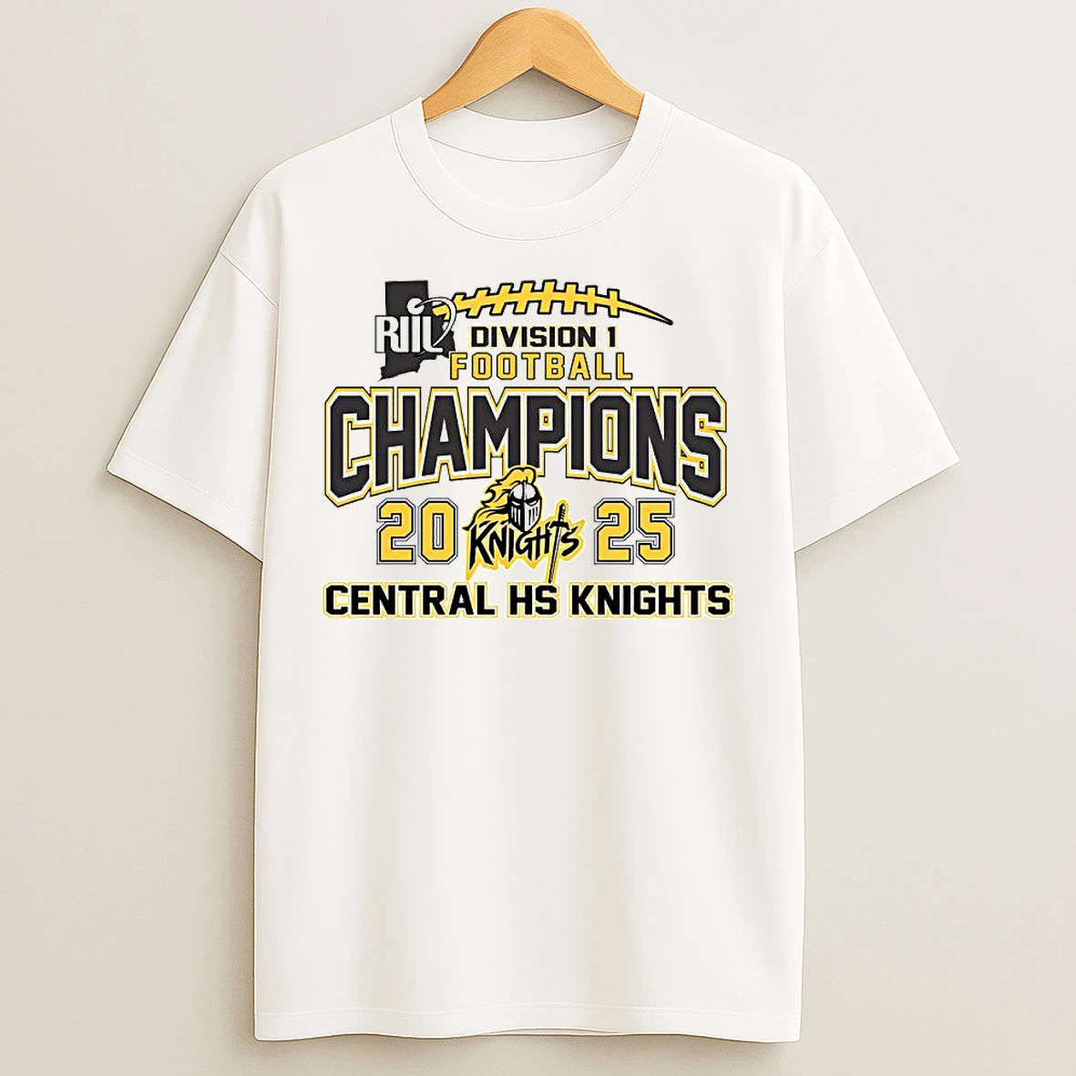 Classic Central Hs Knights 2025 Riil Division 1 Football Champions Ornaments T Shirts