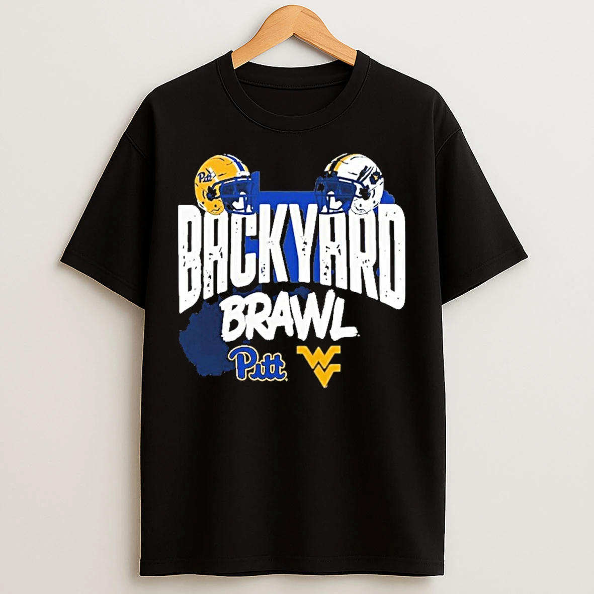 Classic Charcoal Pitt Panthers Vs West Virginia Mountaineers Logo T Shirts