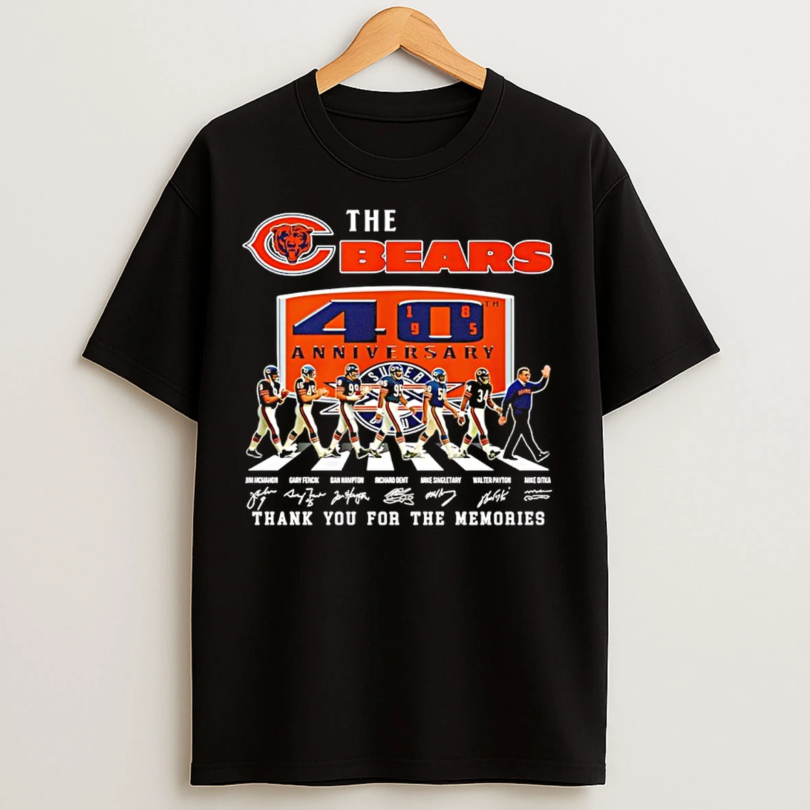 Classic Chicago Bears The Bears 40th Anniversary Thank You For The Memories T Shirts