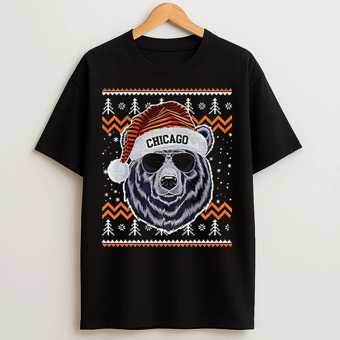 Classic Chicago Football Mascot Ugly Pattern Vintage Christmas T Shirts