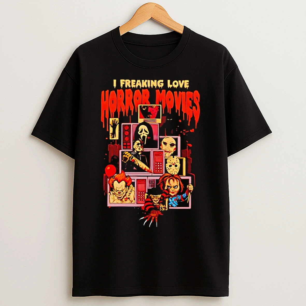 Classic Chucky I Freaking Love Horror Movies Halloween T Shirts