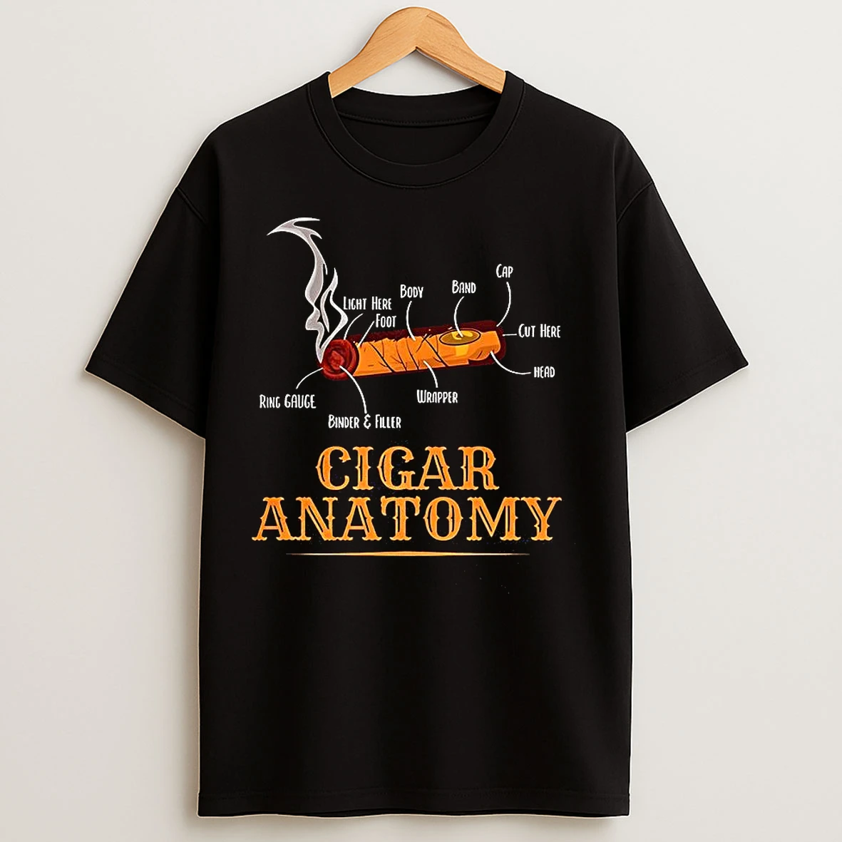 Classic Cigar Anatomy Smoker Fathers Day Smoking Lovers T Shirts