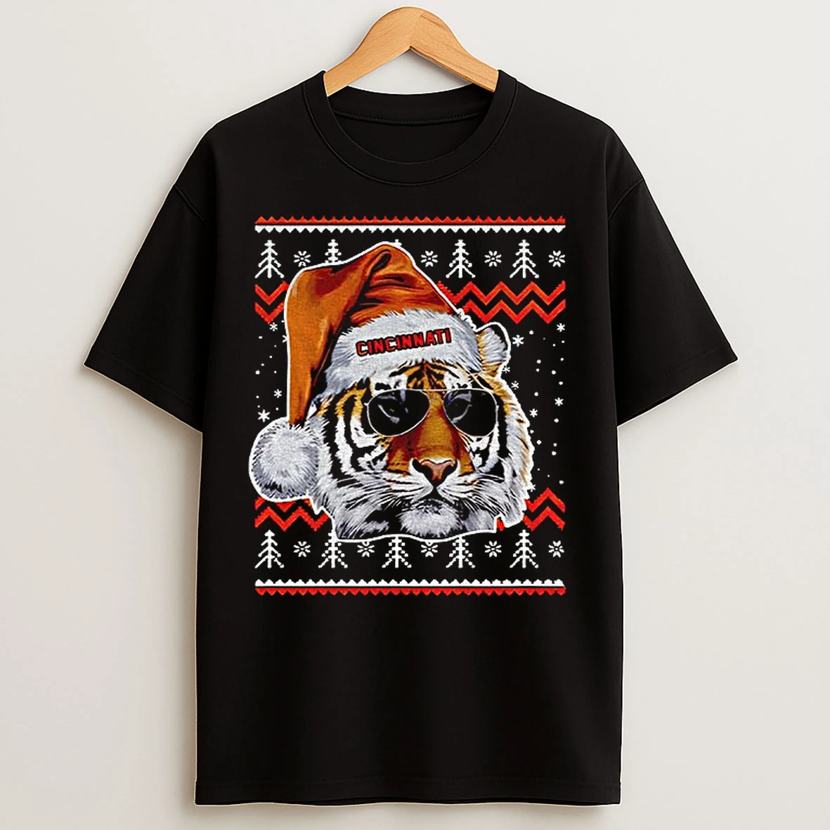 Classic Cincinnati Football Mascot Ugly Pattern Vintage Christmas T Shirts