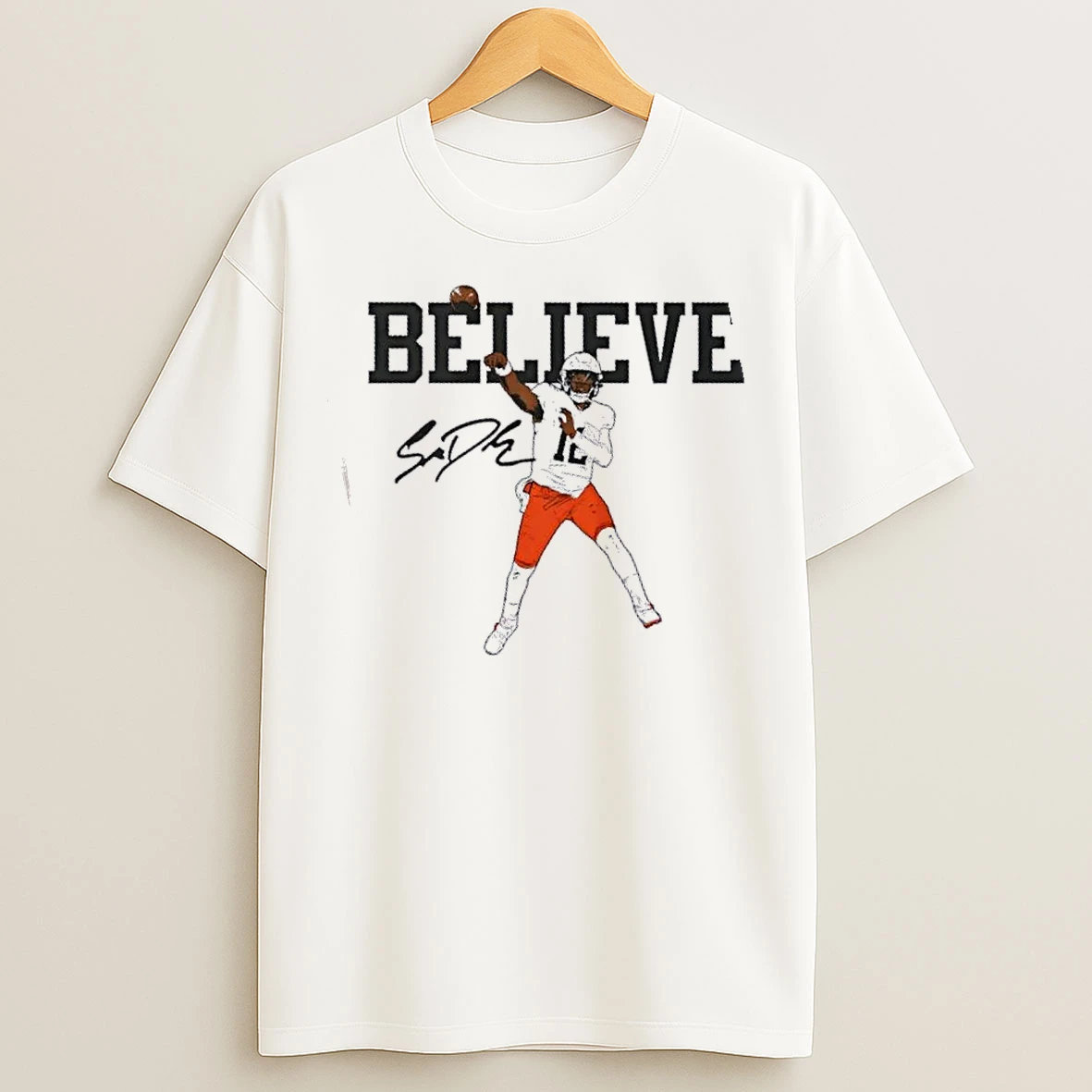 Classic Cleveland Browns Football Shedeur Sanders Believe Signature T Shirts