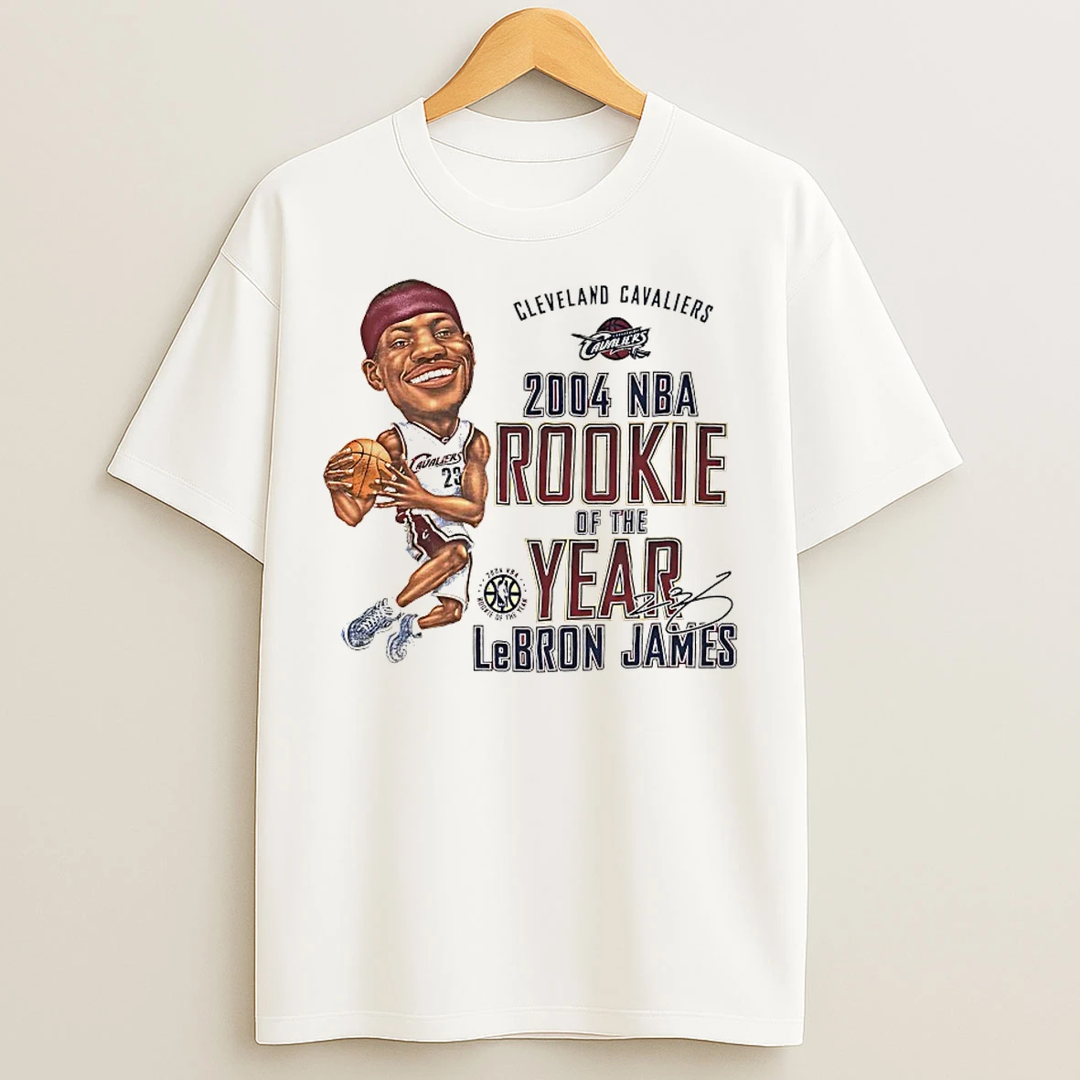 Classic Cleveland Cavaliers 2004 Nba Rookie Of The Year Lebron James T Shirts
