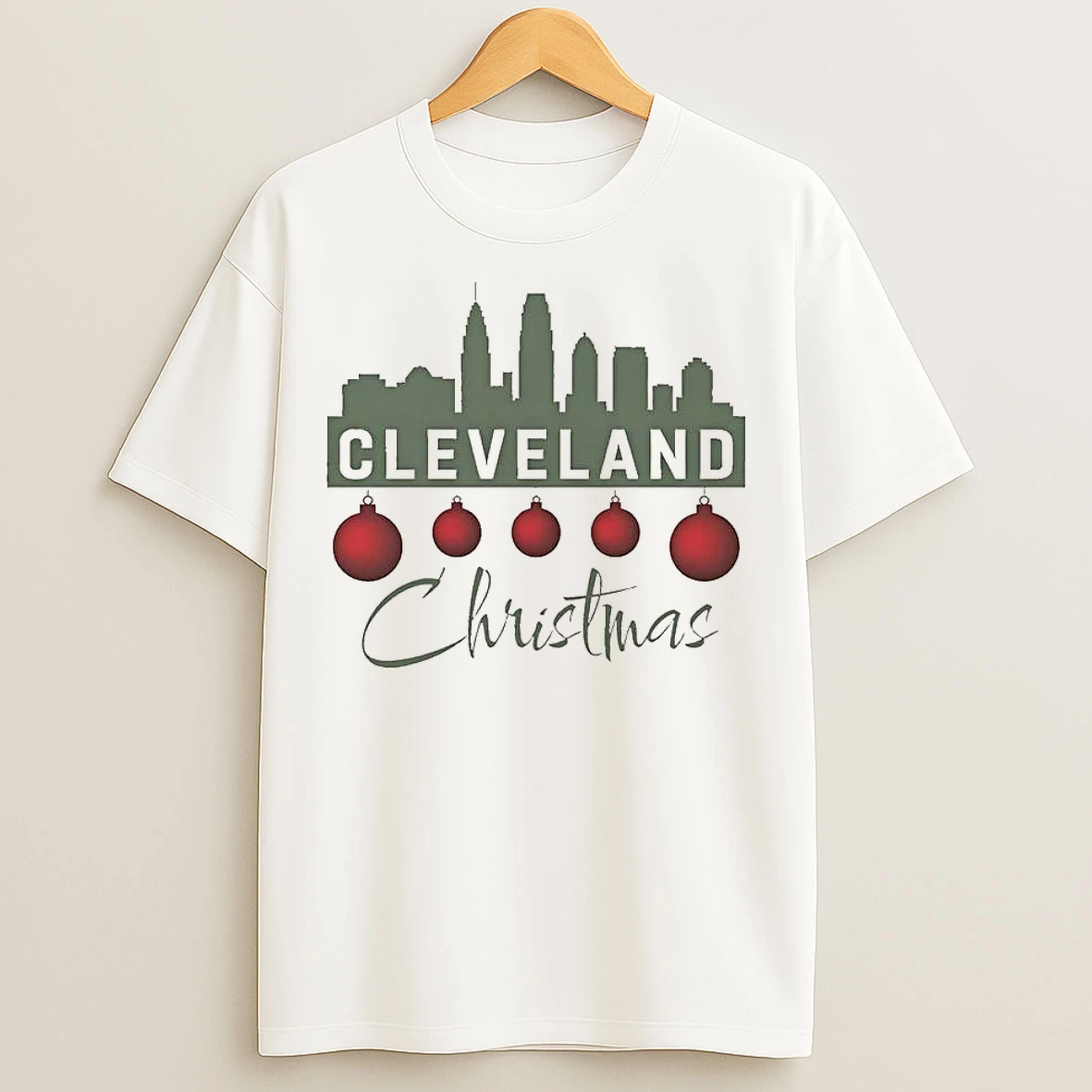 Classic Cleveland Skyline Silhouette Christmas T Shirts