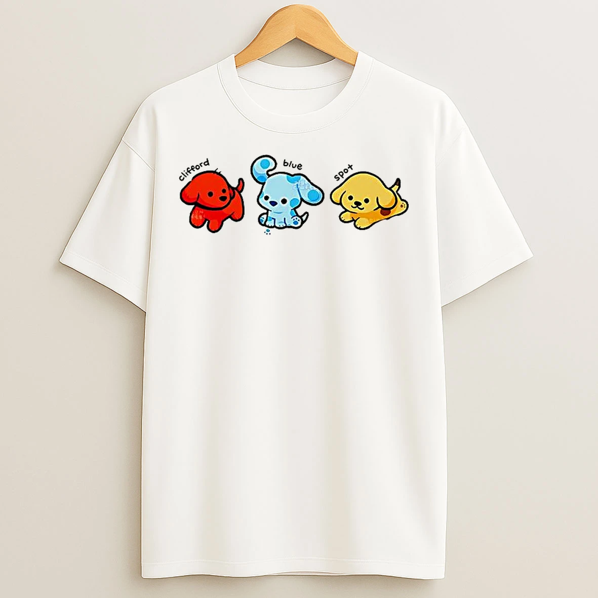 Classic Clifford Blue Spot Cartoon Dogs T Shirts
