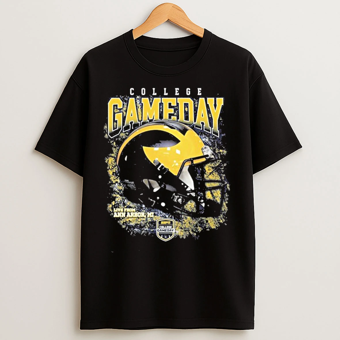 Classic College Gameday 2025 Michigan Wolverines Helmet T Shirts