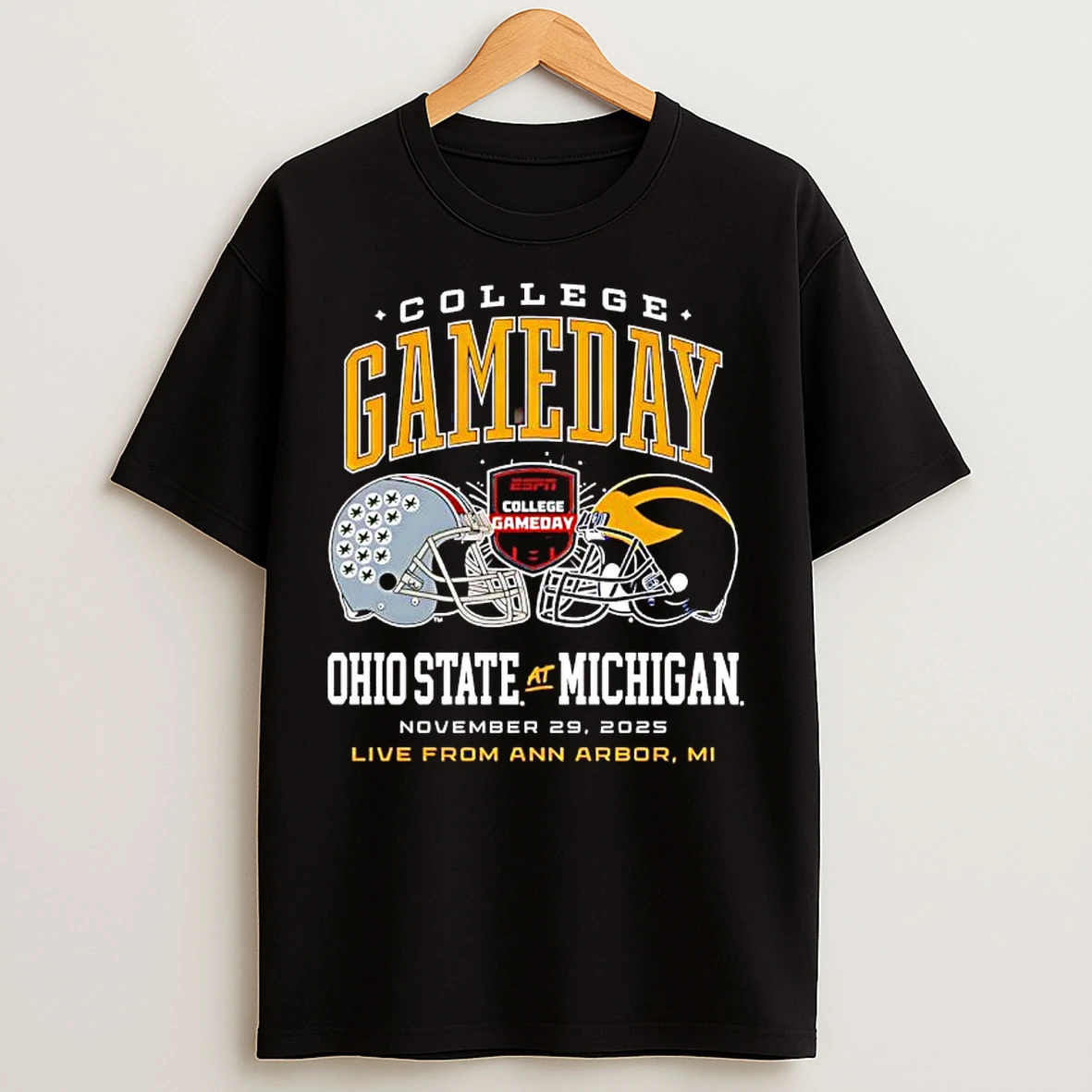 Classic College Gameday Ohio State Vs Michigan Live Ann Arbor Mi Helmet T Shirts