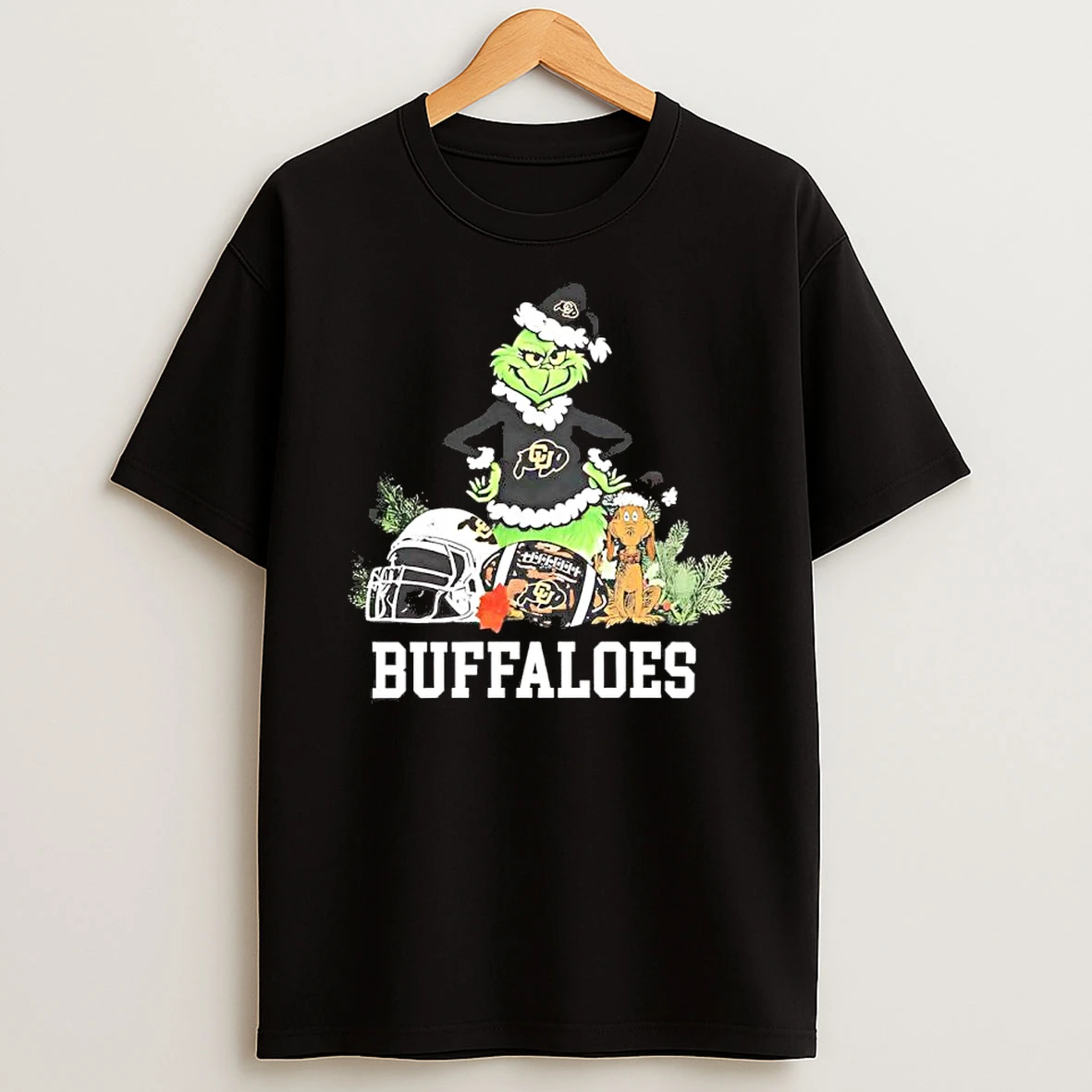 Classic Colorado Buffaloes The Grinch And Max Helmet Christmas 2025 T Shirts