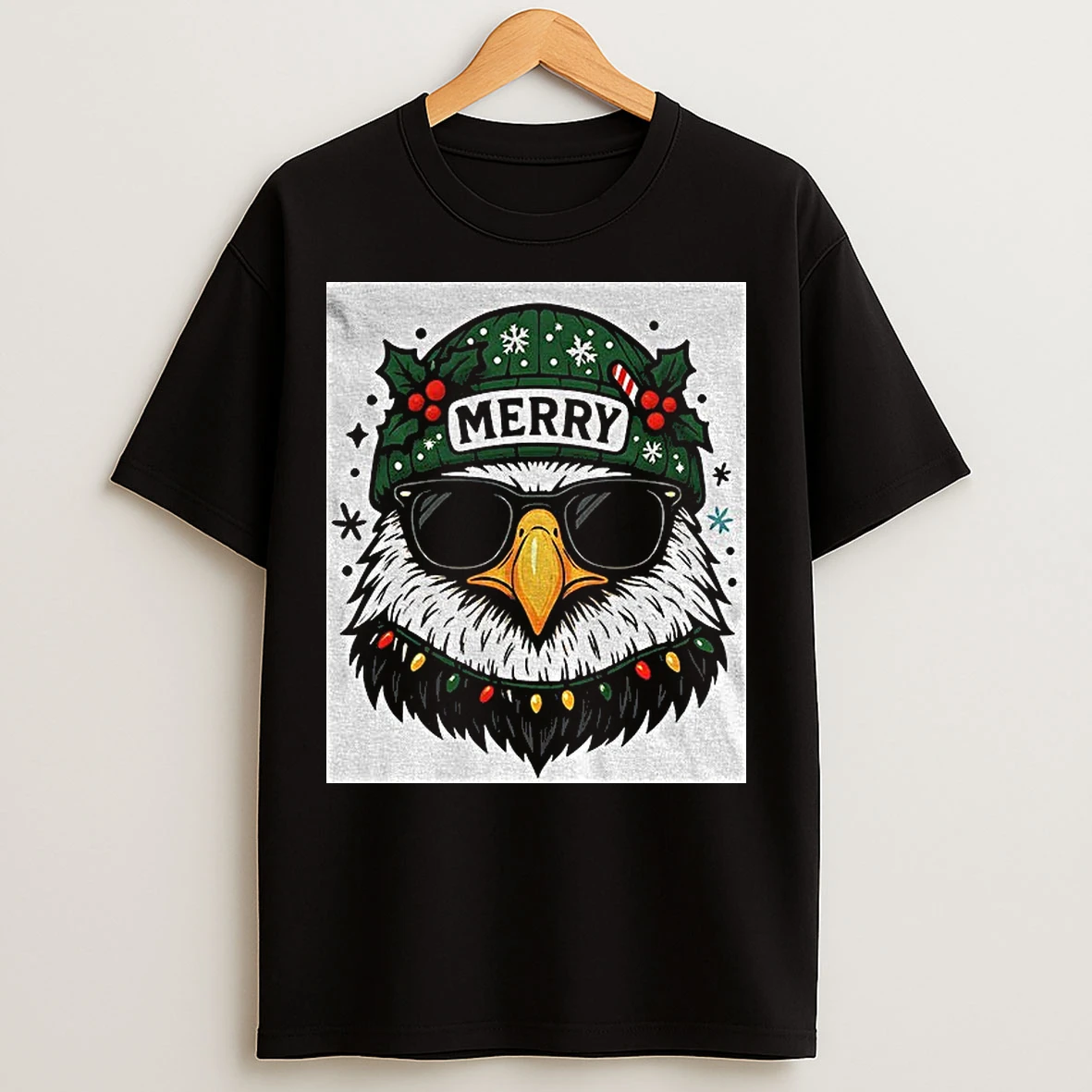 Classic Cool Sunglasses Eagle Head Merry Eagles Christmas Nfl T Shirts