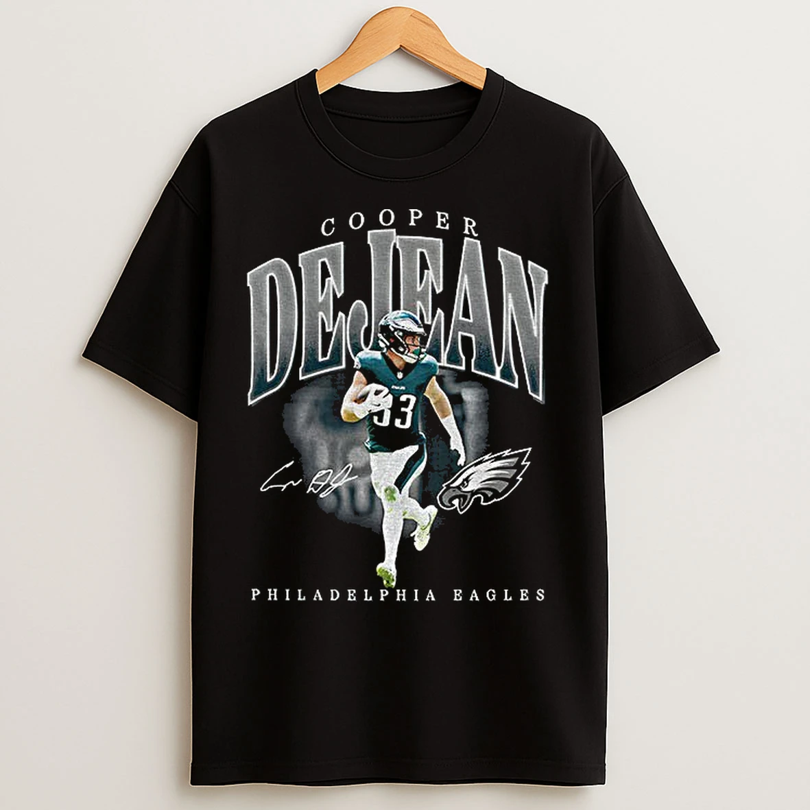Classic Cooper Dejean 33 Philadelphia Eagles Nfl Football Signature Game Day T Shirts