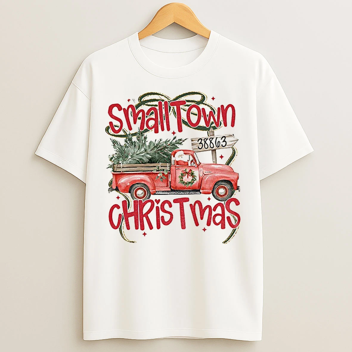 Classic Coquette Christmas Tree Truck Small Town Christmas 2025 T Shirts