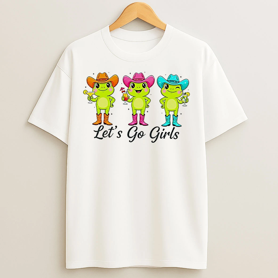 Classic Cowgirl Frog Lets Go Girls T Shirts