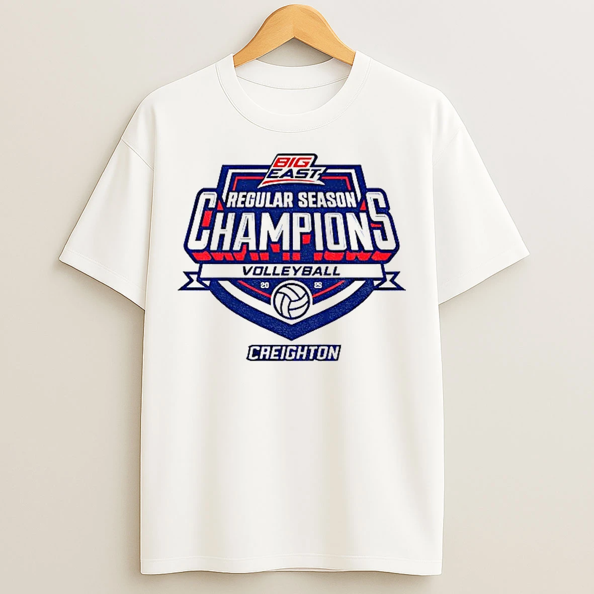 Classic Creighton Bluejays Big East Regular Season Champions Volleyball Logo T Shirts