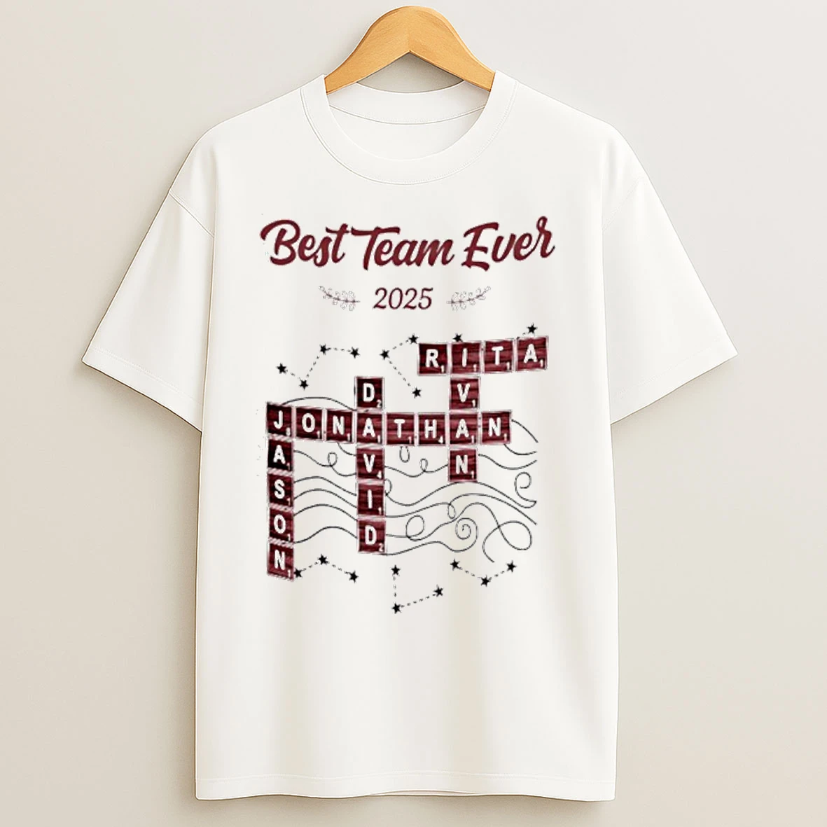 Classic Custom Best Team Ever Scrabble T Shirts