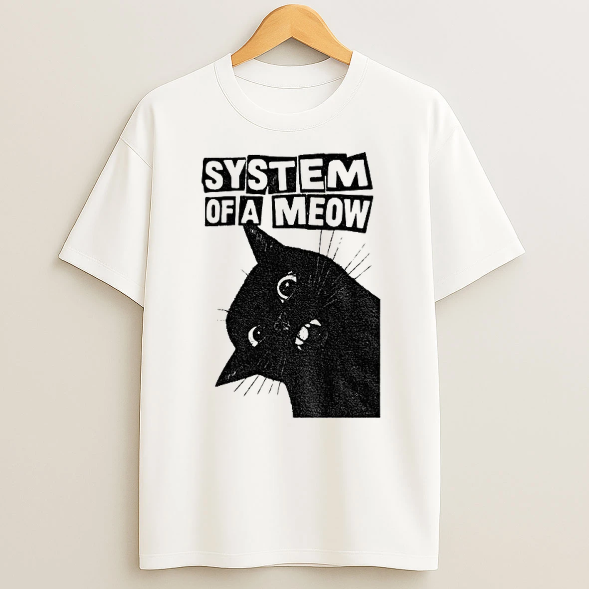 Classic Cute Black Cat System Of A Meow T Shirts