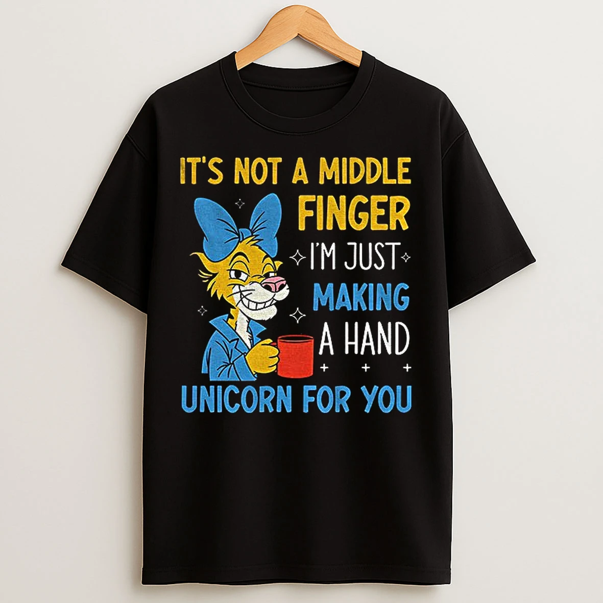 Classic Cute Tiger Its Not A Middle Finger Im Just Making A Hand Unicorn For You T Shirts
