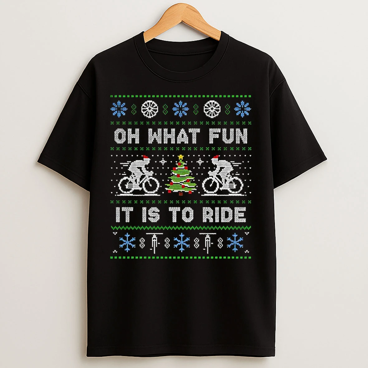 Classic Cycling Oh What Fun It Is To Ride Jumper Christmas Bicycle T Shirts