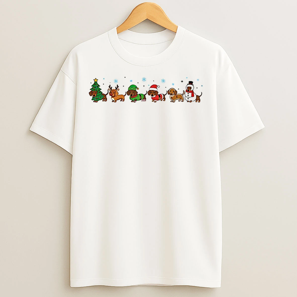 Classic Dachshund Cute Sausage Dog Holiday Christmas T Shirts