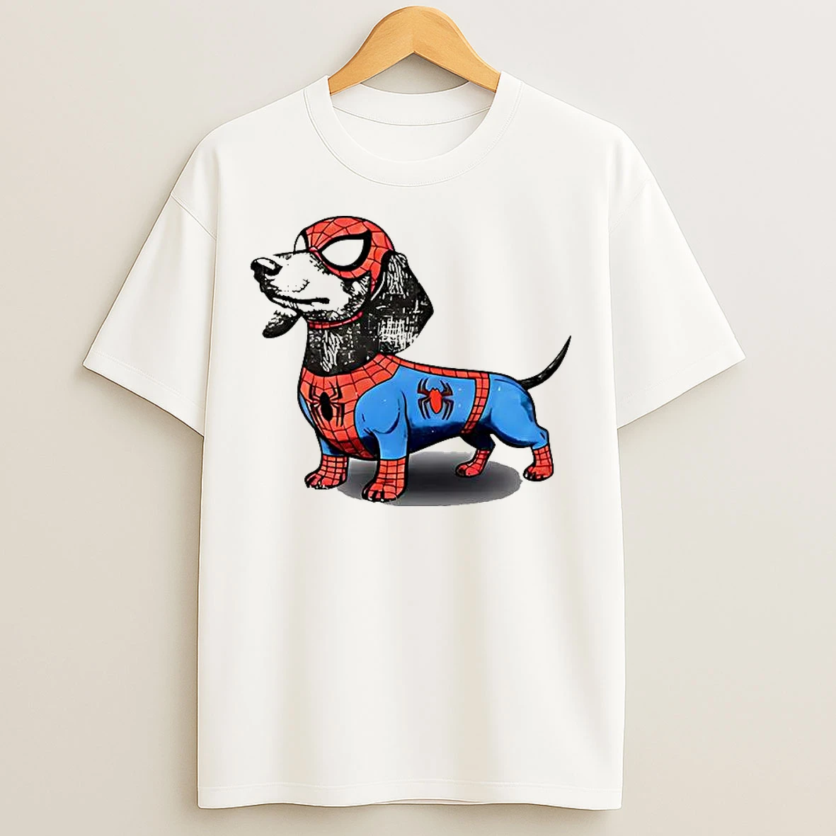 Classic Dachshund Superhero Spiderman T Shirts