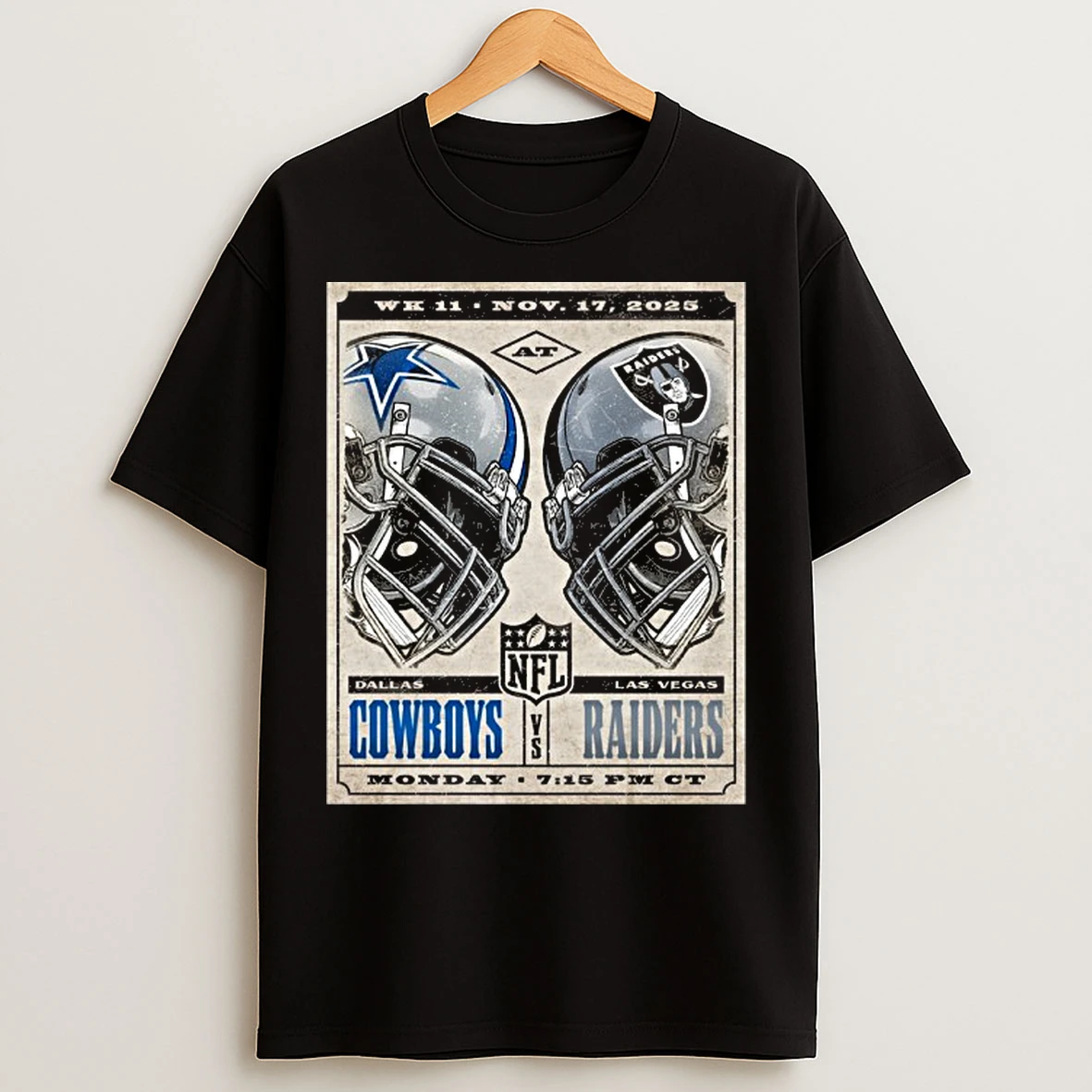 Classic Dallas Cowboys Vs Las Vegas Raiders Nfl Gameday Nov 17 2025 T Shirts