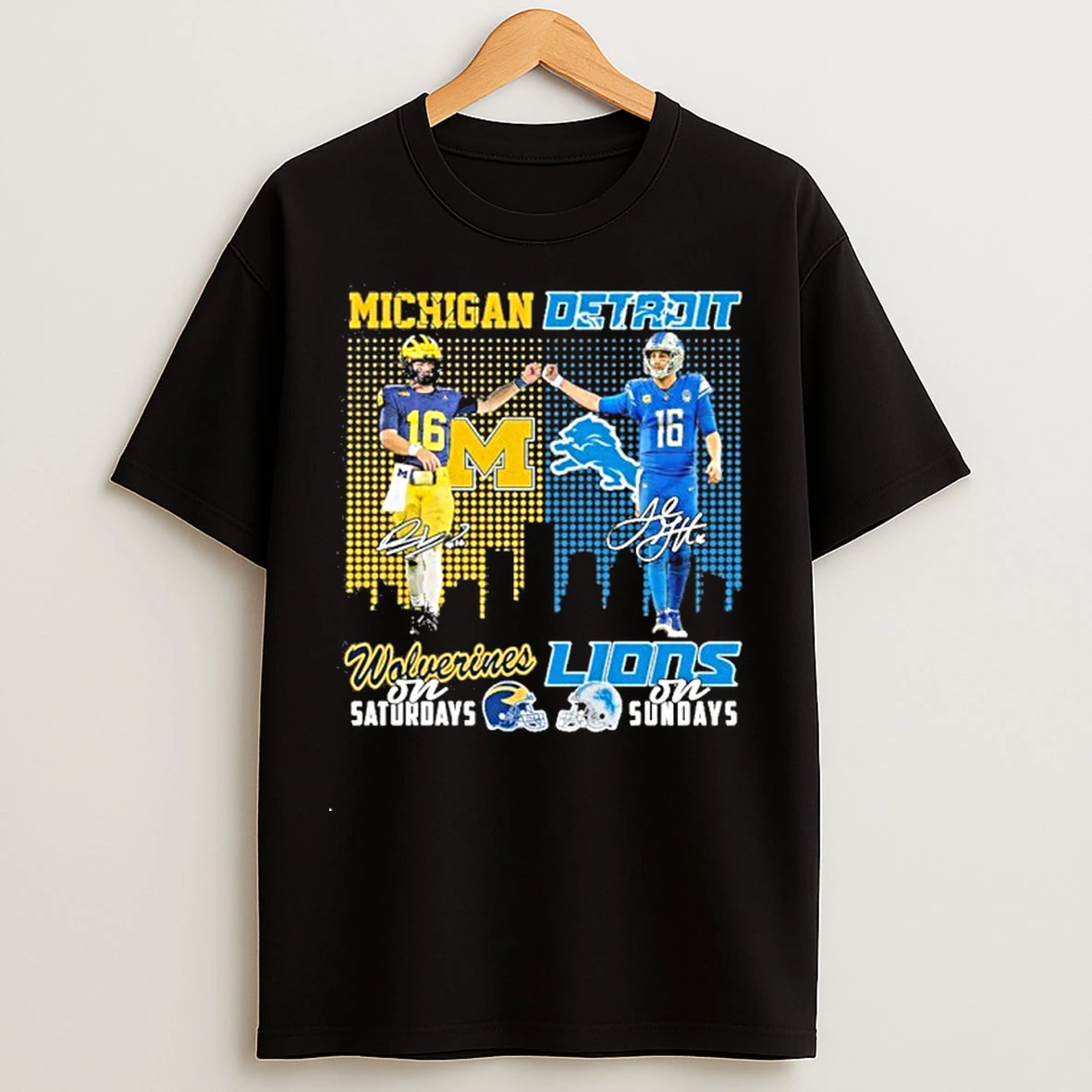 Classic Davis Warren Michigan On Saturdays And Goff Lions On Sundays T Shirts